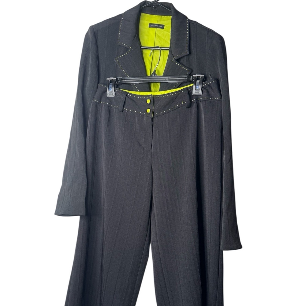 Courtenay Black Blazer Set with Neon Highlights